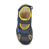 Boys SeaTurtle 2 Closed Toe Sandal - Navy/Yellow