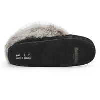 Womens SF600-BL Rabbit Fur SoftMocs - Black/Grey