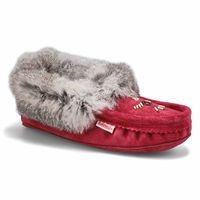 Womens SF600-BUL Rabbit Fur SoftMocs - Burgundy