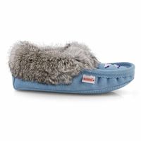 Womens SF600  Rabbit Fur SoftMocs - Light Blue