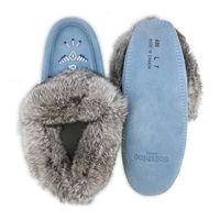 Womens SF600  Rabbit Fur SoftMocs - Light Blue