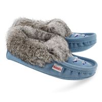 Womens SF600  Rabbit Fur SoftMocs - Light Blue