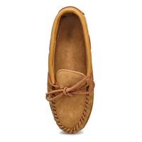 Womens SF78 Suede/Leather Memory Foam SoftMocs - Dark Tan