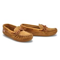 Womens SF78 Suede/Leather Memory Foam SoftMocs - Dark Tan