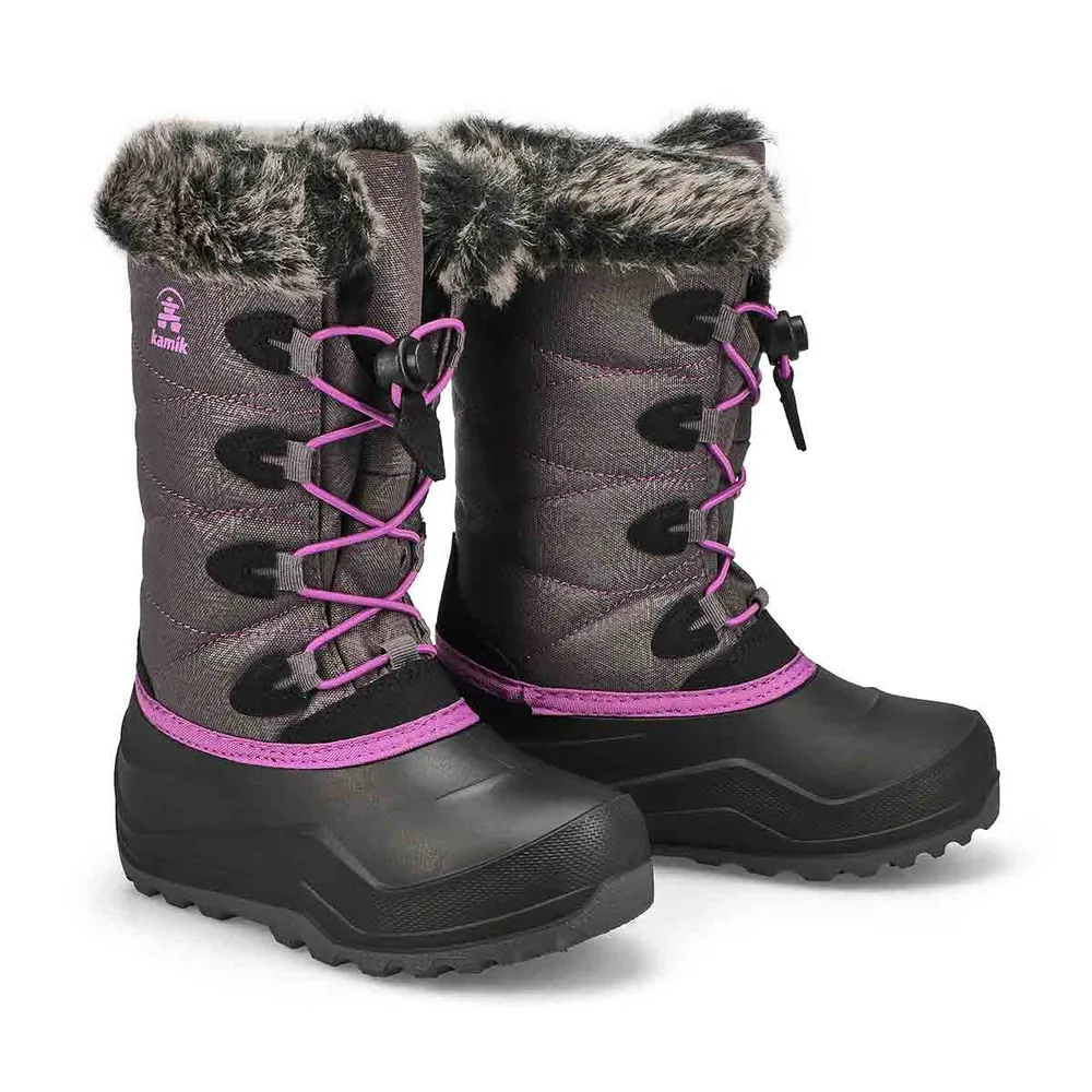 Girls Snowangel Winter Boot - Charcoal/Orchid