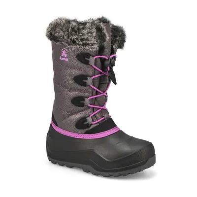 Girls Snowangel Winter Boot - Charcoal/Orchid