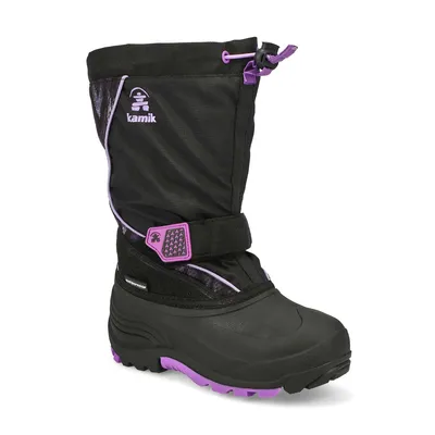 Girls Snowfall P Waterproof Boot - Black Purple