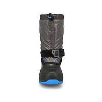 Boys  Snowfall P 2 Waterproof Winter Boot - Charcoal/Blue