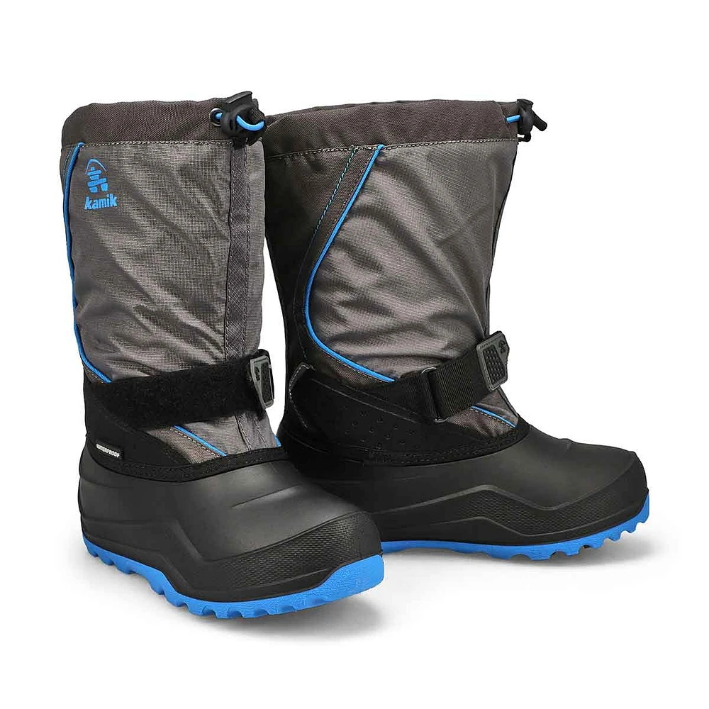 Boys  Snowfall P 2 Waterproof Winter Boot - Charcoal/Blue