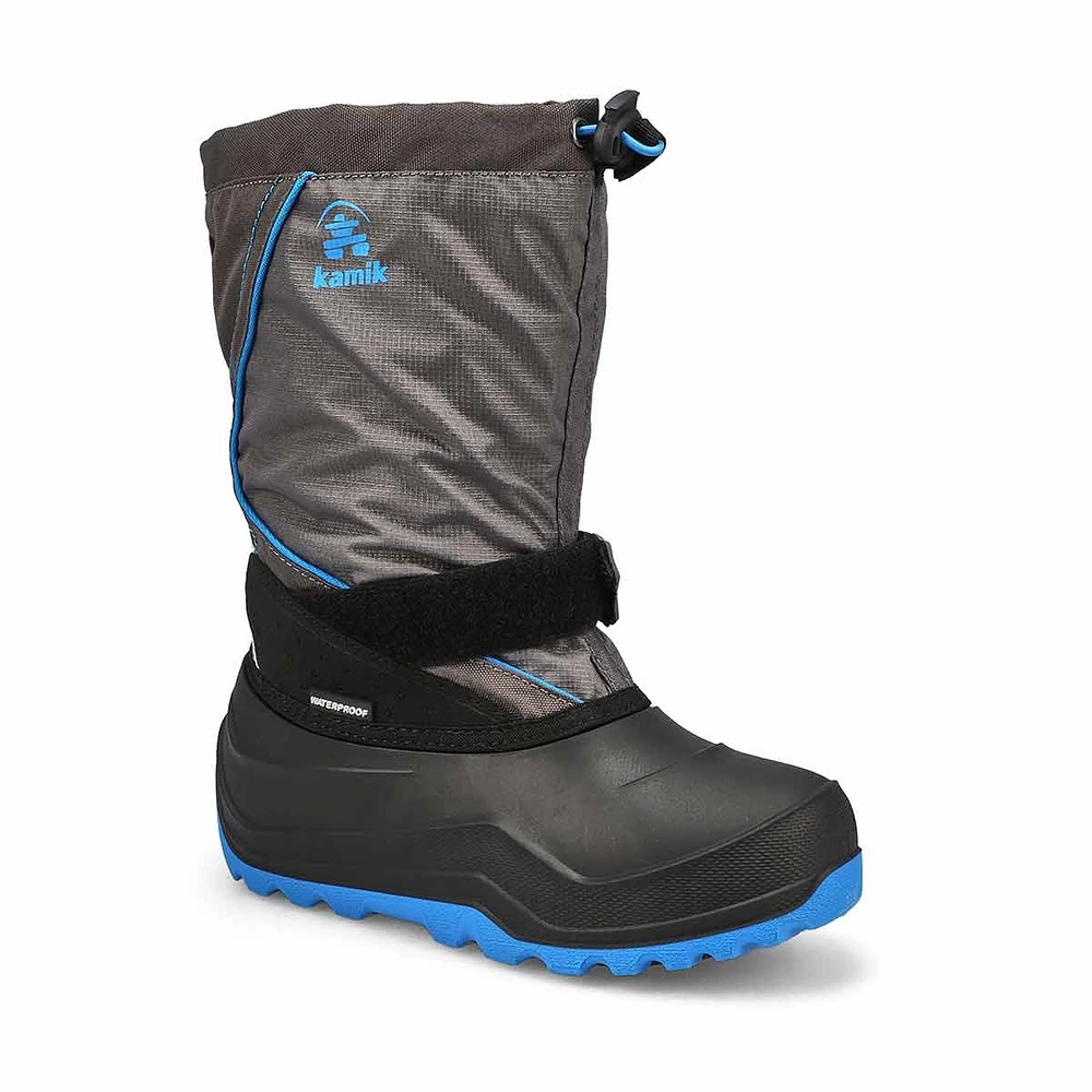 Boys  Snowfall P 2 Waterproof Winter Boot - Charcoal/Blue