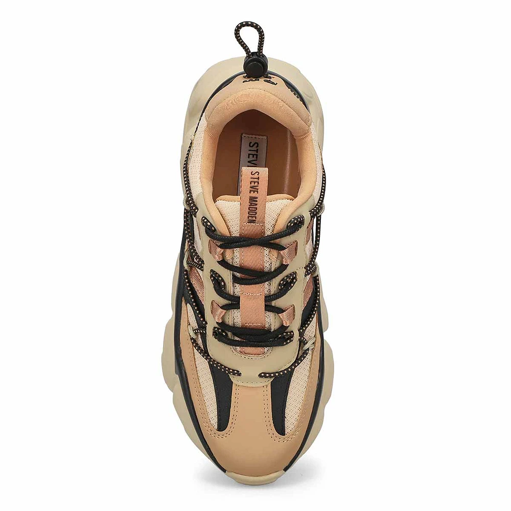 Womens  Spectator Lace Up Sneaker - Khaki/Black