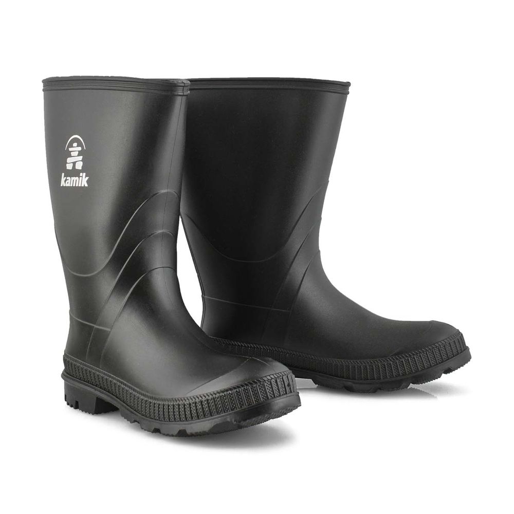 Boys Stomp Waterproof Rain Boot - Black