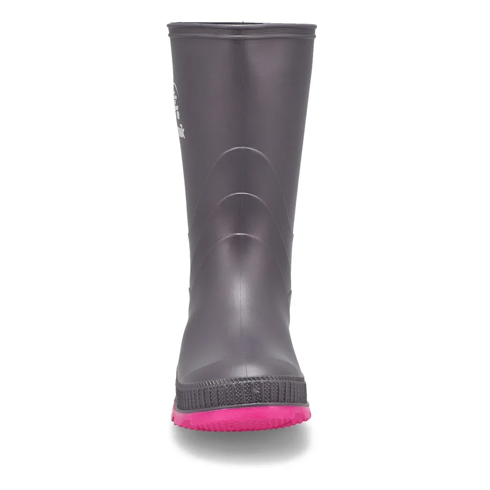 Girls Stomp Waterproof Rain Boot - Charcoal