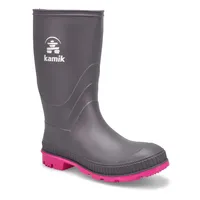 Girls Stomp Waterproof Rain Boot - Charcoal