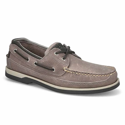 Mens Mako 2-Eye Leather Boat Shoe - Grey