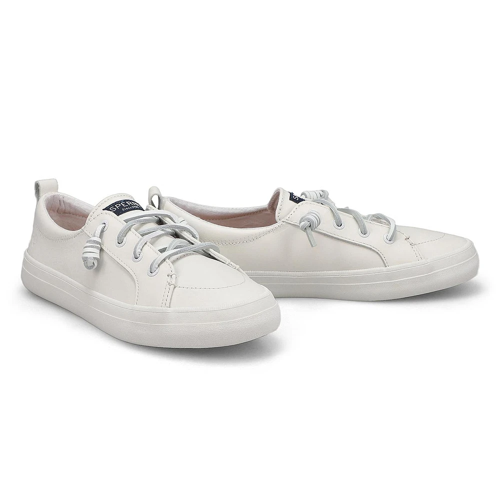 Womens Crest Vibe Leather Sneaker - White