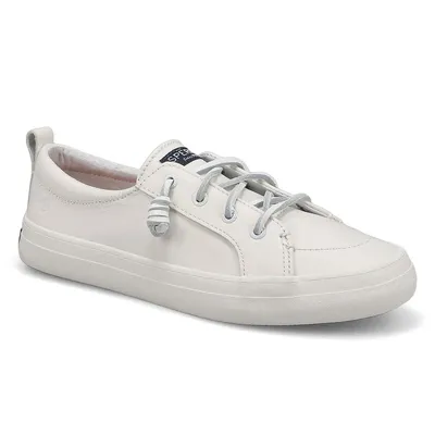 Womens Crest Vibe Leather Sneaker -White