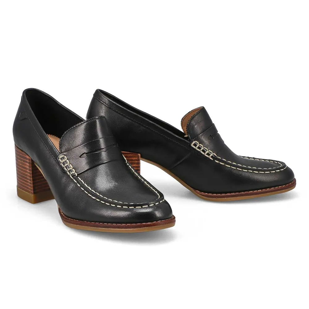 Sperry Womens Seaport Penny Heel Loafer - Black