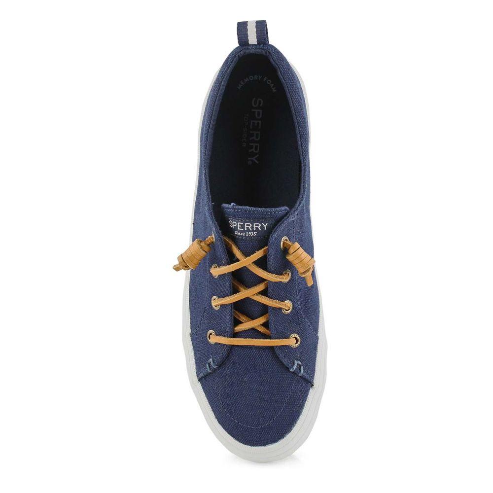 Womens Crest Vibe Linen Fashion Sneaker - Navy