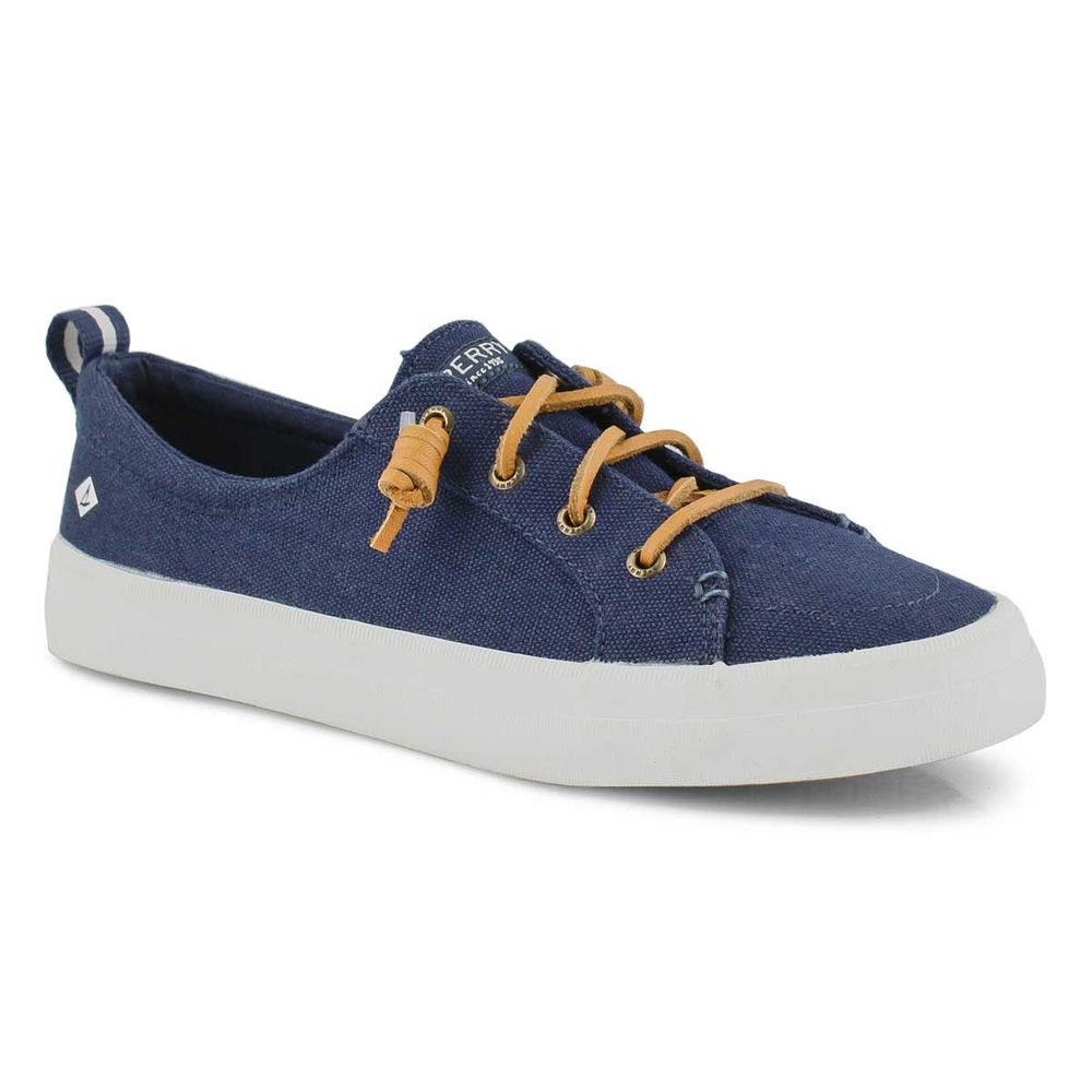 Womens Crest Vibe Linen Fashion Sneaker - Navy