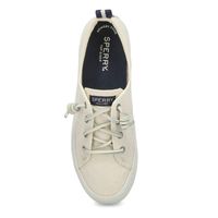 Womens Crest Vibe Linen Fashion Sneaker - White