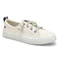 Womens Crest Vibe Linen Fashion Sneaker - White