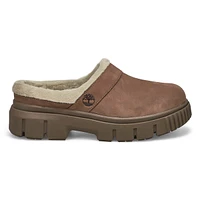 Womens Greyfield Warm Lined Slip On Clog  - Meduim Brown