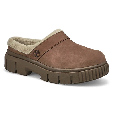 Womens Greyfield Warm Lined Slip On Clog  - Meduim Brown