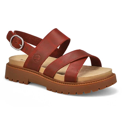 Womens Clairemont Way Cross Strap Sandal - Dark Red