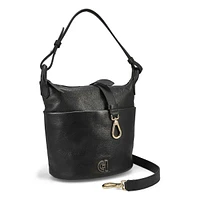 Womens Essential Soft Bucket Bag - Black