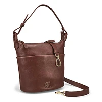 Womens Essential Soft Bucket Bag - Deep Mahogany