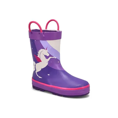 Infants Unicorn Waterproof Rain Boot - Purple