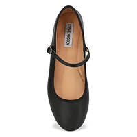 Womens  Vinetta Leather Casual Maryjane Flat - Black