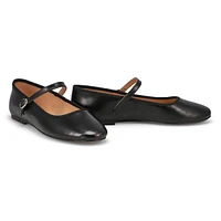 Womens  Vinetta Leather Casual Maryjane Flat - Black