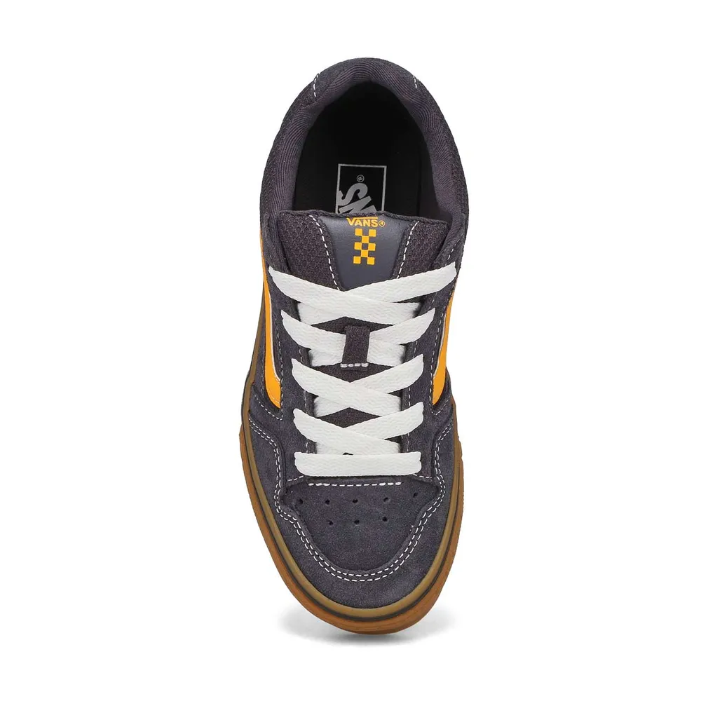 Boys Caldrone Lace Up Sneaker - Charcoal/Yellow