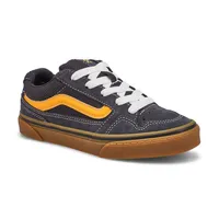 Boys Caldrone Lace Up Sneaker - Charcoal/Yellow