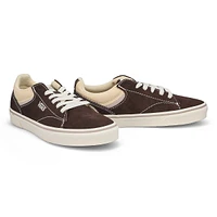 Womens Seldan Leather Lace Up Sneaker - Outdoor Coffee/Marshmellow