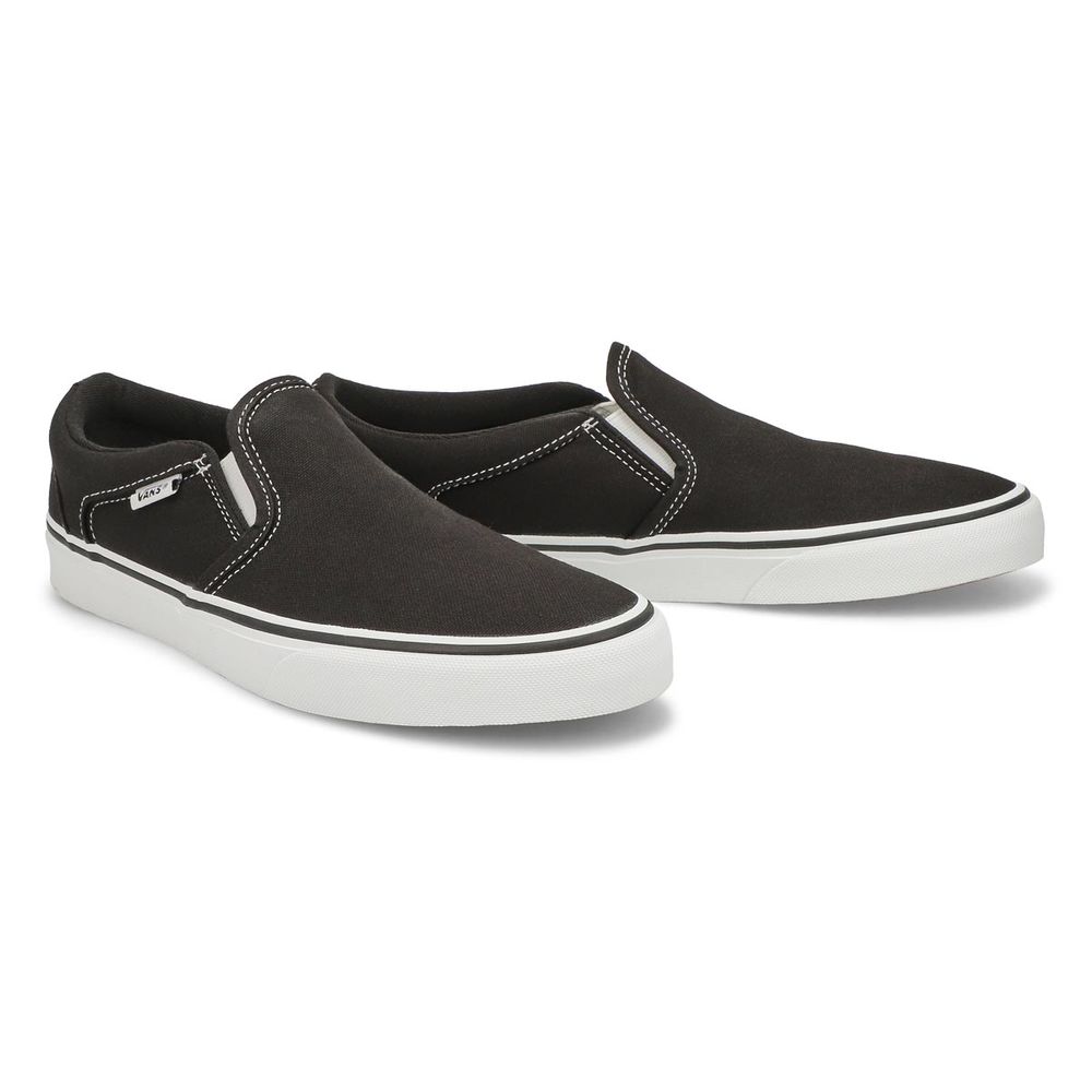 Mens Asher Slip On Sneaker - Black/White