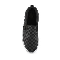 Boys Asher Checkered Slip On Sneaker - Black/Black