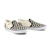 Boys Asher Checkered Slip On Sneaker - Black/Natural