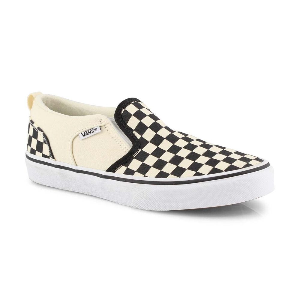 Boys Asher Checkered Slip On Sneaker - Black/Natural