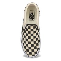 Womens Asher Checker Slip On Sneaker - Black/White
