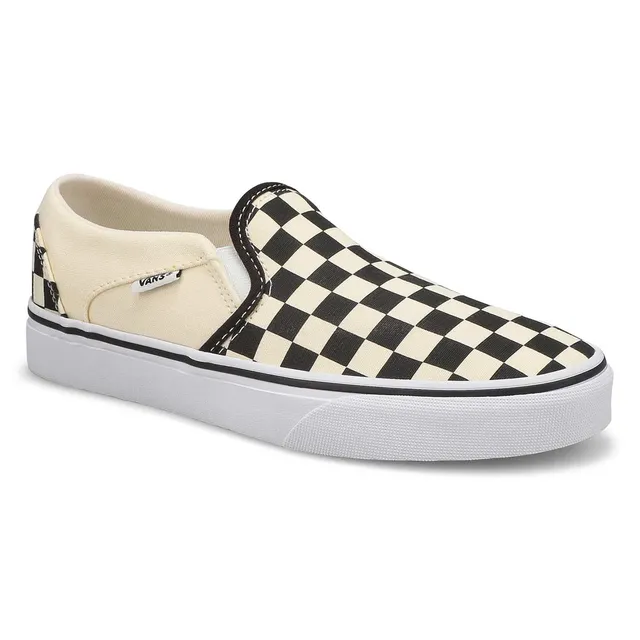 Womens Asher Checker Slip On Sneaker - Black/White