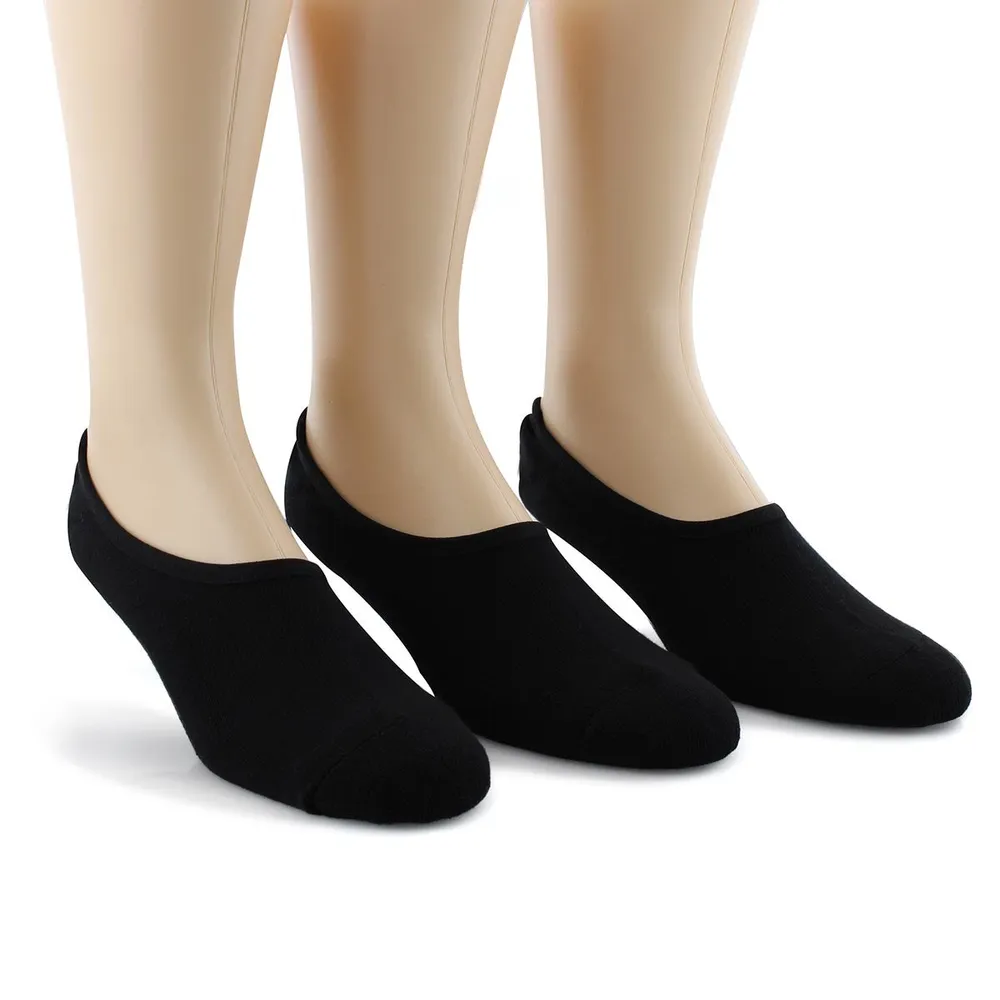 Mens Classic Super No-Show Sock 3 Pack - Black