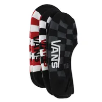 Mens Classic Super No Show Sock 3 Pack - Red/White/Checkered