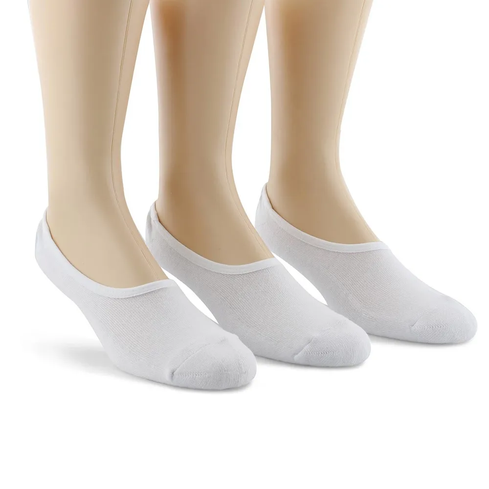 Mens Classic Super No-Show Sock 3 Pack - White