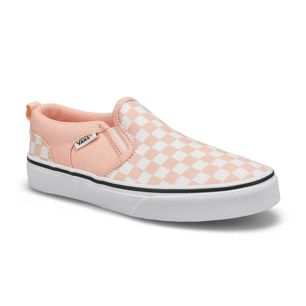 Girls Asher Checkerboard Sneaker - Peach