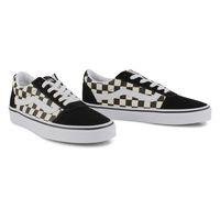 Womens Ward Checker Lace Up Sneaker- Black/White