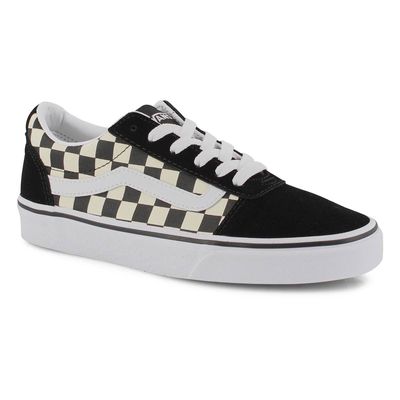 Womens Ward Checker Lace Up Sneaker- Black/White