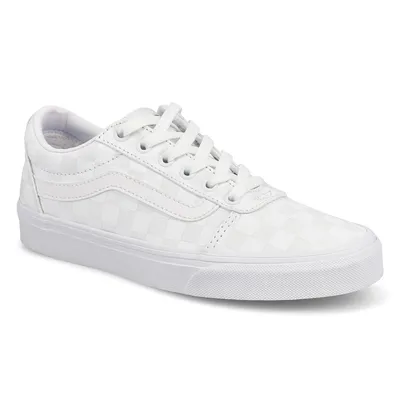 Womens Ward Checker Lace Up Sneaker - White/White